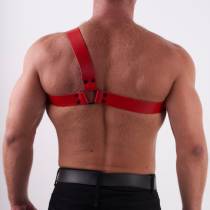 Geschirr "Y" aus rotem Leder