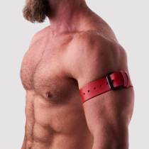 Arm-Stirnband aus rotem Leder