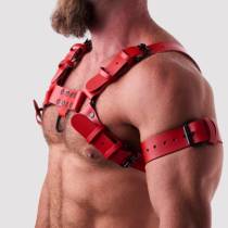 Arm-Stirnband aus rotem Leder