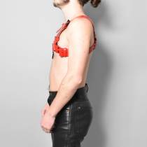 Herrengeschirr aus rotem Leder "H"