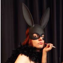 BLACK RABBIT MASK