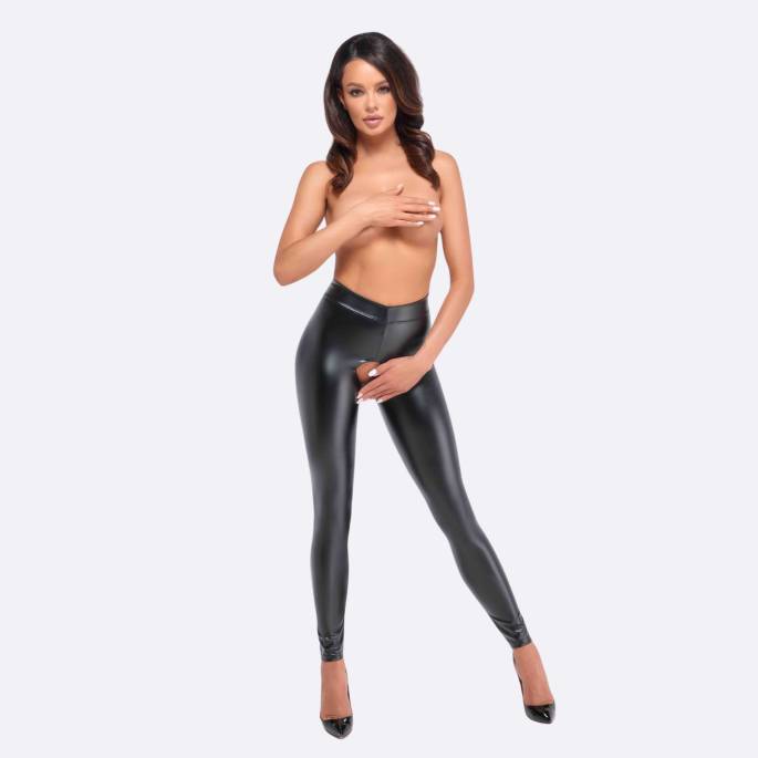 OFFENE WETLOOK-LEGGINGS