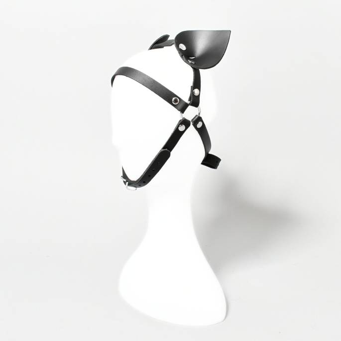 Harnais tête de chat cuir