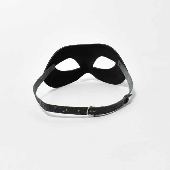 Maske aus schwarzem Leder Arabesken