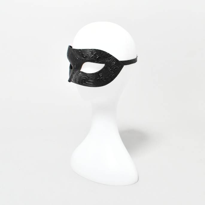 Maske aus schwarzem Leder Arabesken