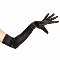 LANGE HANDSCHUHE AUS SCHWARZEM SATIN
