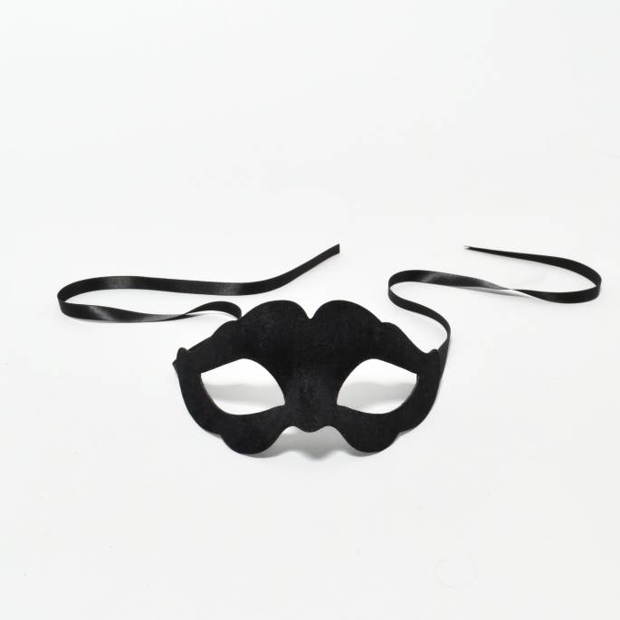 Schwarze gewellte Samtmaske