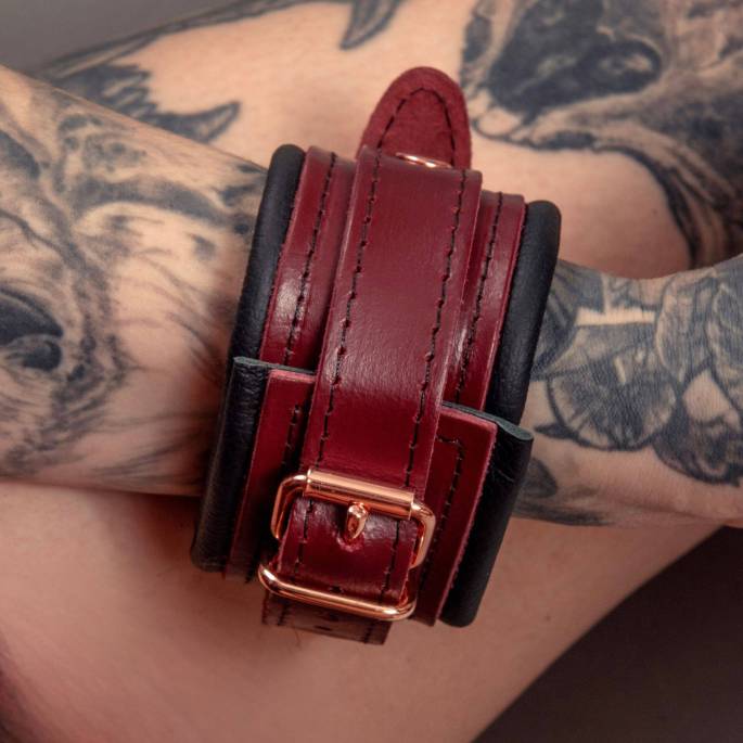 Pack contrainte cuir Burgundy anneau gold rose