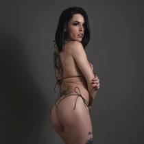 Bikini cuir noir ouvert