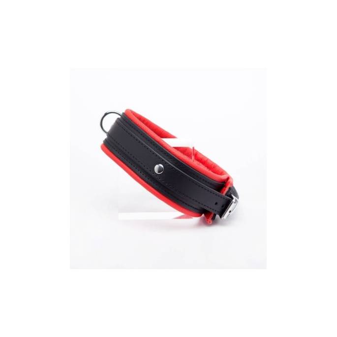 Pack contrainte cuir noir / rouge anneau argent