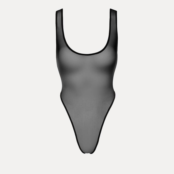 BODYSTRING, TIEF AUSGESCHNITTEN, SCHLEIER