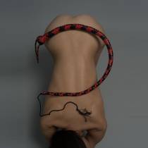 PEITSCHE LEDER SCHWARZ/ROT 150CM