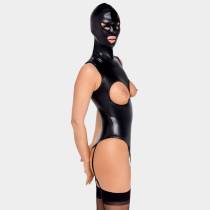 BODY OUVERT WETLOOK+CAGOULE