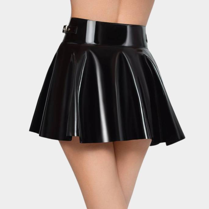 JUPE VINYLE ÉVASÉE+ZIP