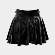 JUPE VINYLE ÉVASÉE+ZIP