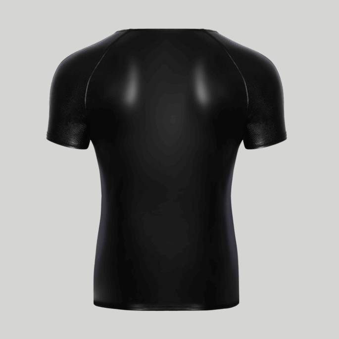 WETLOOK-SHIRT MIT STRUKTURIERTEN SCHULTERN