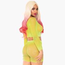 2PCS NÉON JAUNE CYCLISTE+TOP