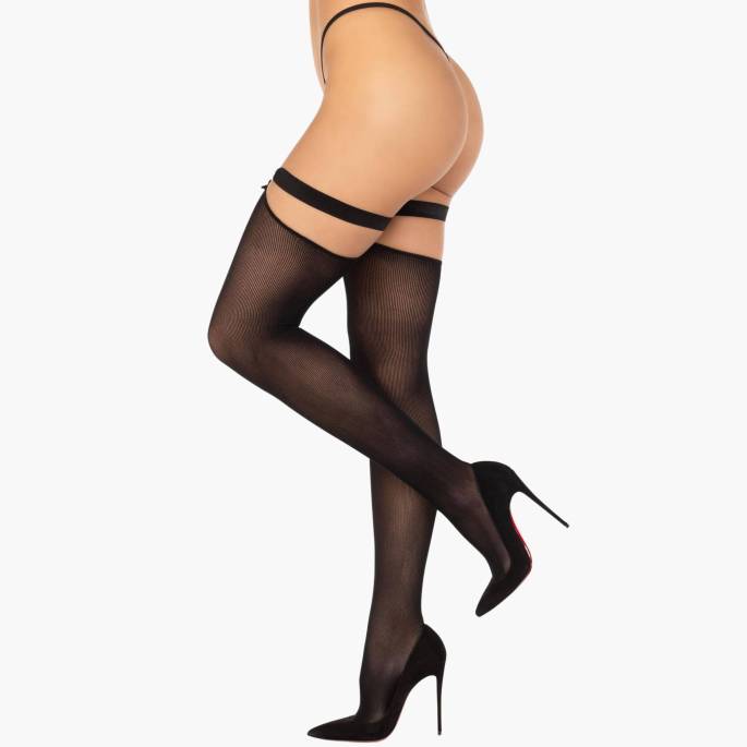 BLICKDICHTE STRÜMPFE MIT VERSTELLBAREN STRUMPFHALTERN