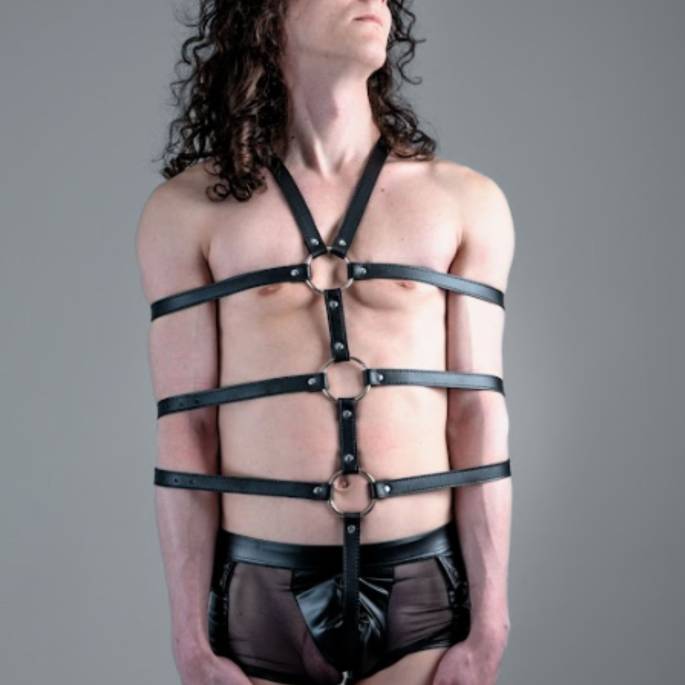 HARNAIS DE CONTRAINTE BUSTE+BRAS SIMILI CUIR