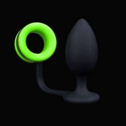 Plug & cockring silicone "Glow in the dark"