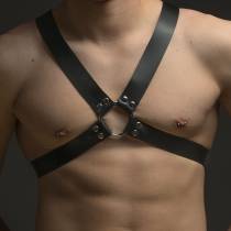 HARNAIS EN CROIX CUIR NOIR