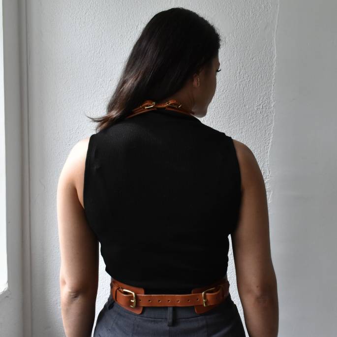 Harnais cuir col rond - Partum Pellis - Marron