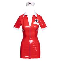 KRANKENSCHWESTERKLEIDUNG AUS ROTEM VINYL