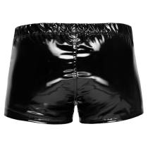 BOXERSHORTS AUS SCHWARZEM VINYL + REISSVERSCHLUSS