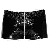 BOXERSHORTS AUS SCHWARZEM VINYL + REISSVERSCHLUSS