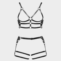 SET HARNAIS CUIR LANIÈRES+ANNEAUX