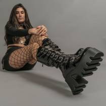 DRAKO-BOTTINES VINYLE BOUCLES MÉTAL