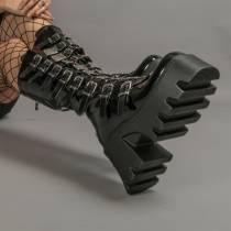 DRAKO-BOTTINES VINYLE BOUCLES MÉTAL