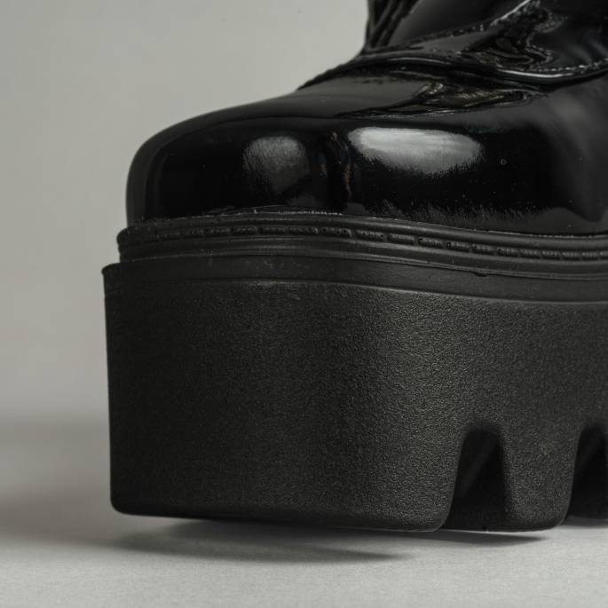 DRAKO-BOTTINES VINYLE BOUCLES MÉTAL