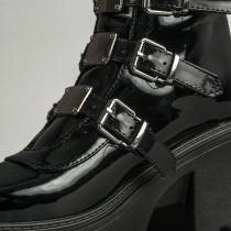 DRAKO-BOTTINES VINYLE BOUCLES MÉTAL