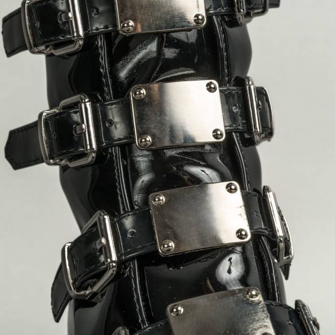 DRAKO-BOTTINES VINYLE BOUCLES MÉTAL