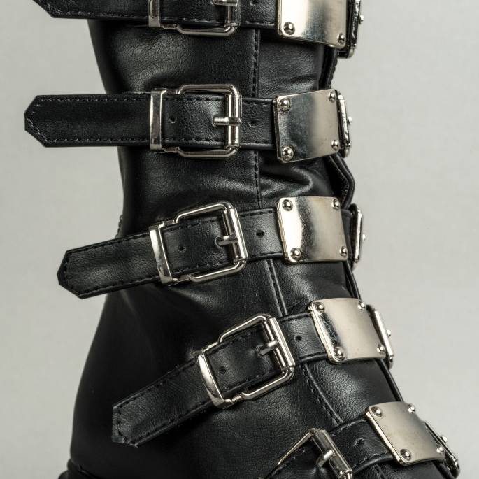 DRAKO-BOTTINES SIMILI BOUCLES MÉTAL