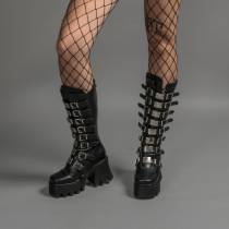 DRAKO-BOTTINES SIMILI BOUCLES MÉTAL