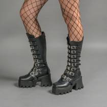 DRAKO-BOTTINES SIMILI BOUCLES MÉTAL