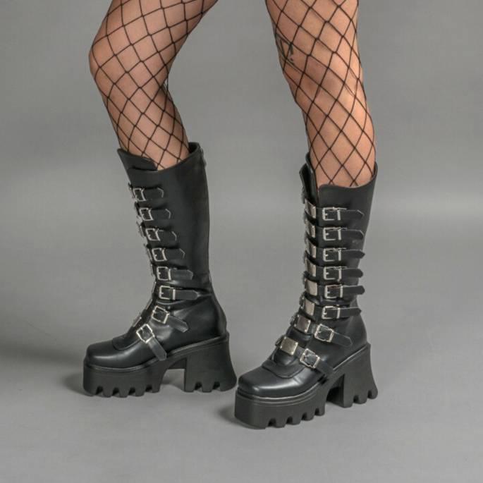 DRAKO-BOTTINES SIMILI BOUCLES MÉTAL