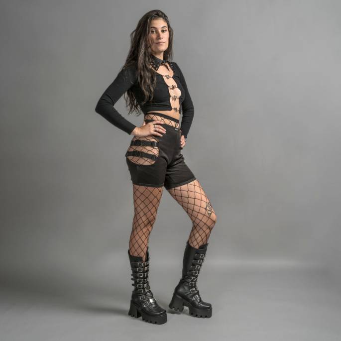 DRAKO-BOTTINES SIMILI BOUCLES MÉTAL