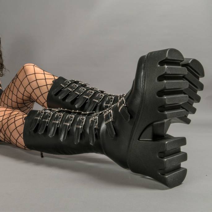 DRAKO-BOTTINES SIMILI BOUCLES MÉTAL