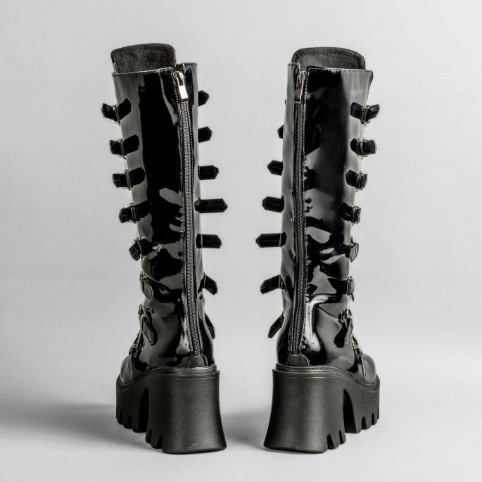 DRAKO-BOTTINES VINYLE BOUCLES MÉTAL