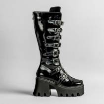 DRAKO-BOTTINES VINYLE BOUCLES MÉTAL