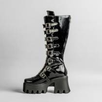 DRAKO-BOTTINES VINYLE BOUCLES MÉTAL