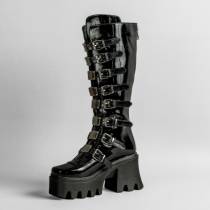 DRAKO-BOTTINES VINYLE BOUCLES MÉTAL