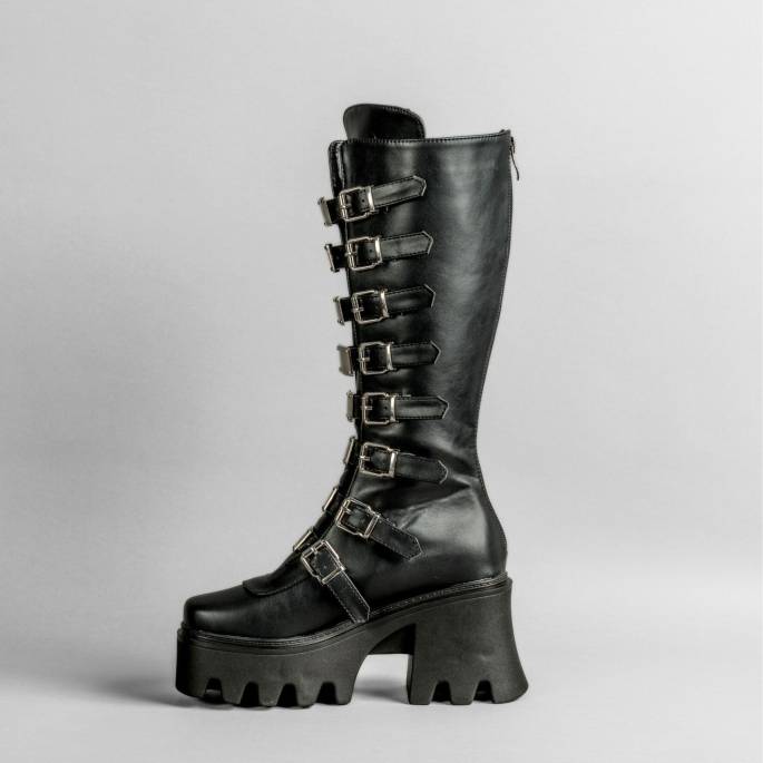 DRAKO-BOTTINES SIMILI BOUCLES MÉTAL