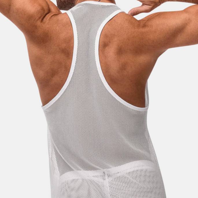 DÉBARDEUR RÉSILLE BLANC