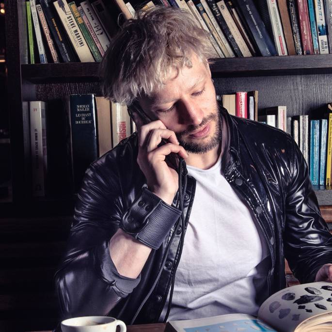 Breites Armband schwarz Schnalle L/XL