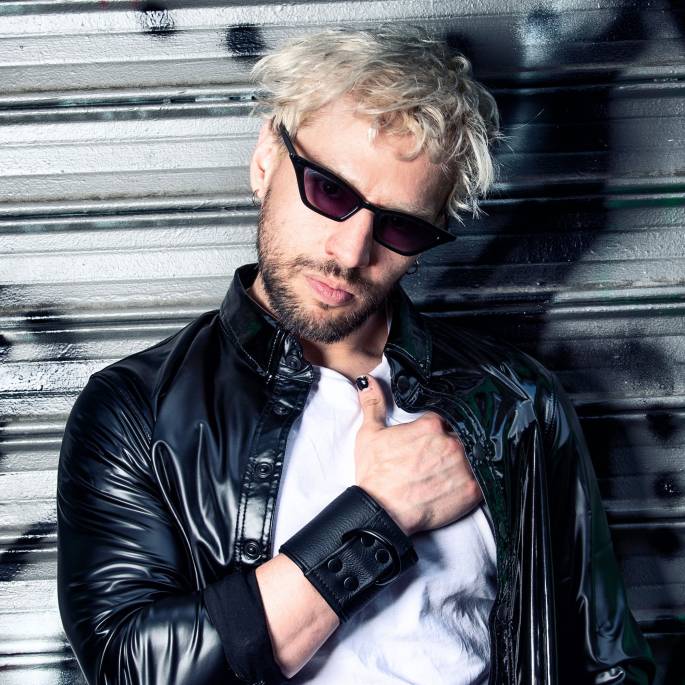 Breites Armband schwarz Schnalle L/XL