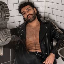 VESTE CUIR ROCK HOMME : TAILLE L